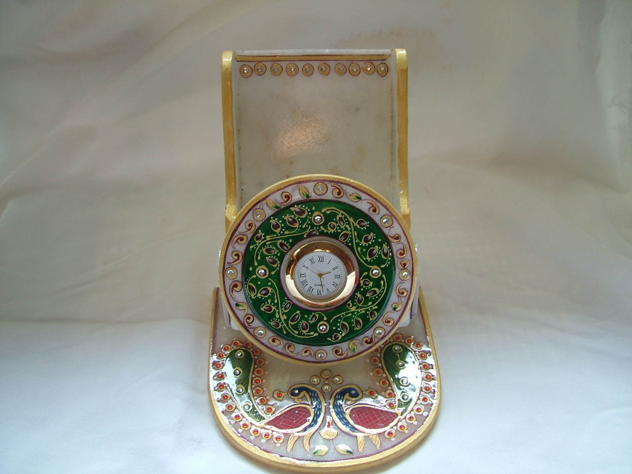 MARBLE MOBILE STAND WITH CLOCK 